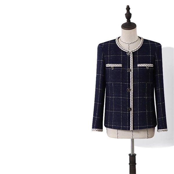 women's jackets handmade luxury wool jacket for women vintage o neck navy blue plaid tweed single breasted coat, Black;brown
women's jackets handmade luxury wool jacket for women vintage o neck navy blue plaid tweed single breasted coat, Black;brown