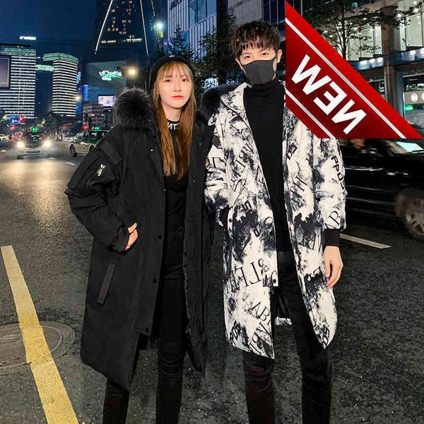 -30 degree student youth winter clothes mid-length couple white duck down coat fashion men's slim thick camouflage puffer jacket, Black
-30 degree student youth winter clothes mid-length couple white duck down coat fashion men's slim thick camouflage puffer jacket, Black