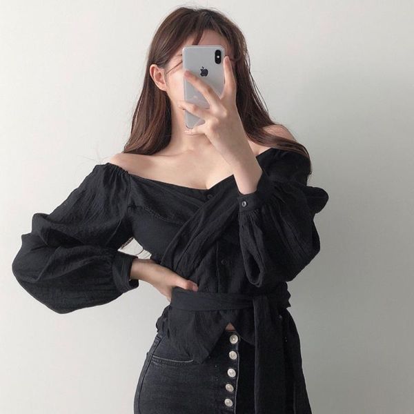 women's t-shirt tshirts pullover summer t shirts clothes cross bandage tees femme slash neck long sleeves shirt female, White
women's t-shirt tshirts pullover summer t shirts clothes cross bandage tees femme slash neck long sleeves shirt female, White
