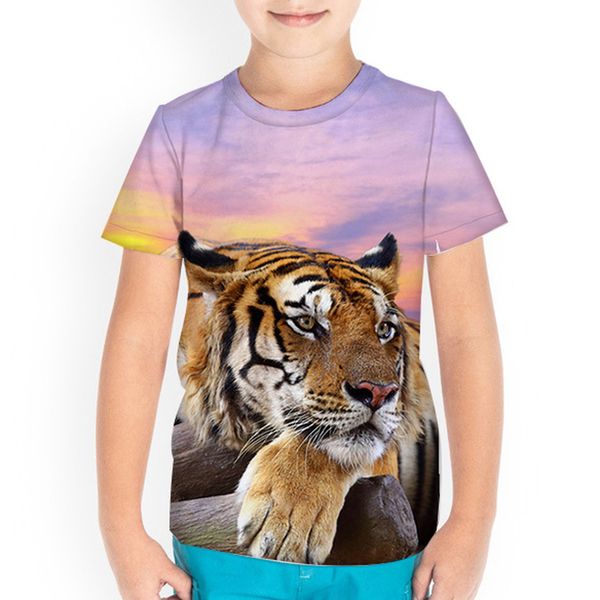 Robust Tiger Print Children 3D Print T-shirt Animal Print Summer Daily Sports Shirt Round Neck Short Sleeve High Quality, Blue
Robust Tiger Print Children 3D Print T-shirt Animal Print Summer Daily Sports Shirt Round Neck Short Sleeve High Quality, Blue