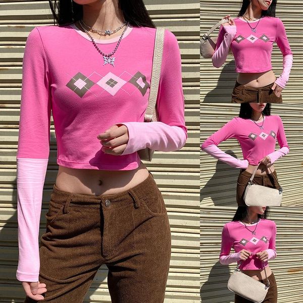 argyle pink sweat y2k crop t shirt women casual long sleeve t-shirt ladies patchwork fashion tee women's, White
argyle pink sweat y2k crop t shirt women casual long sleeve t-shirt ladies patchwork fashion tee women's, White