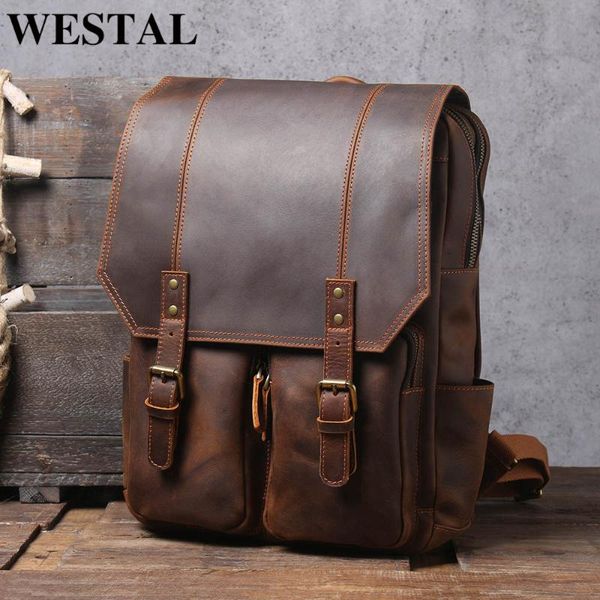 backpack westal crazy horse leather for men laptravel daypack vintage schoolbag fashion designer portable rucksack
backpack westal crazy horse leather for men laptravel daypack vintage schoolbag fashion designer portable rucksack