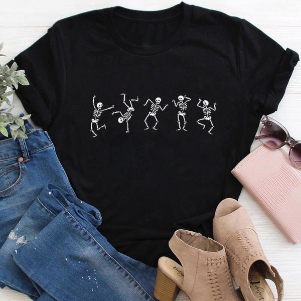 women's t-shirt dancing skeleton 100%cotton print women tshirt funny summer casual o-neck t shirt halloween holiday gift tee, White
women's t-shirt dancing skeleton 100%cotton print women tshirt funny summer casual o-neck t shirt halloween holiday gift tee, White