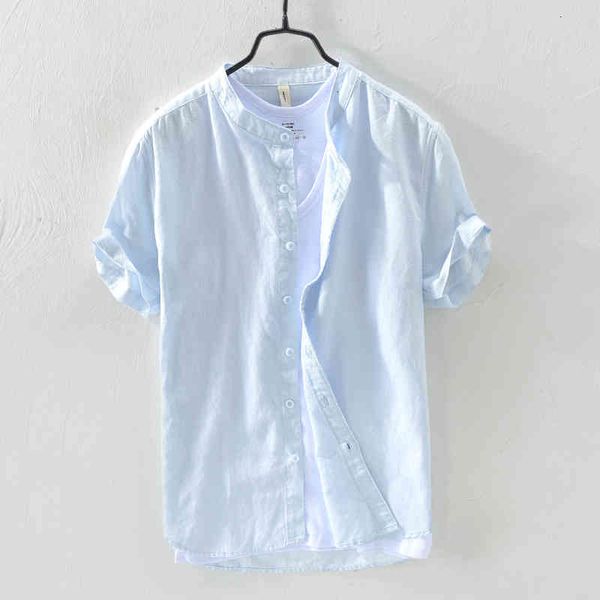 men's t-shirts style cotton linen sky blue men brand fashion stand collar shirt mens summer comfortable shirts drop camisa a9ak, White;black
men's t-shirts style cotton linen sky blue men brand fashion stand collar shirt mens summer comfortable shirts drop camisa a9ak, White;black