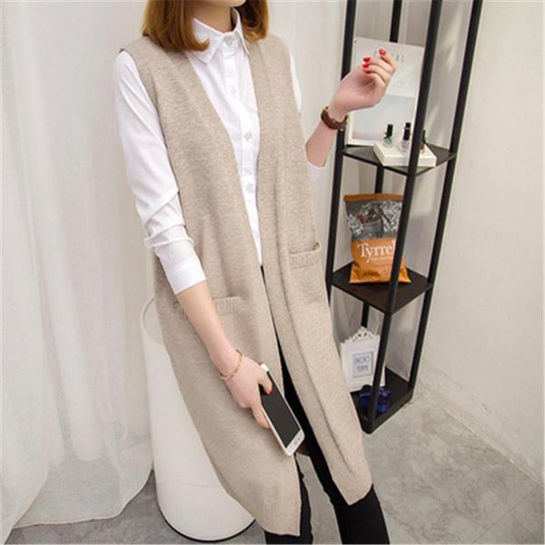 women's knits & tees long sweater vest women knitting cardigan waistcoat coat lady 2021 autumn winter korean loose gilet solid sleevele, White
women's knits & tees long sweater vest women knitting cardigan waistcoat coat lady 2021 autumn winter korean loose gilet solid sleevele, White