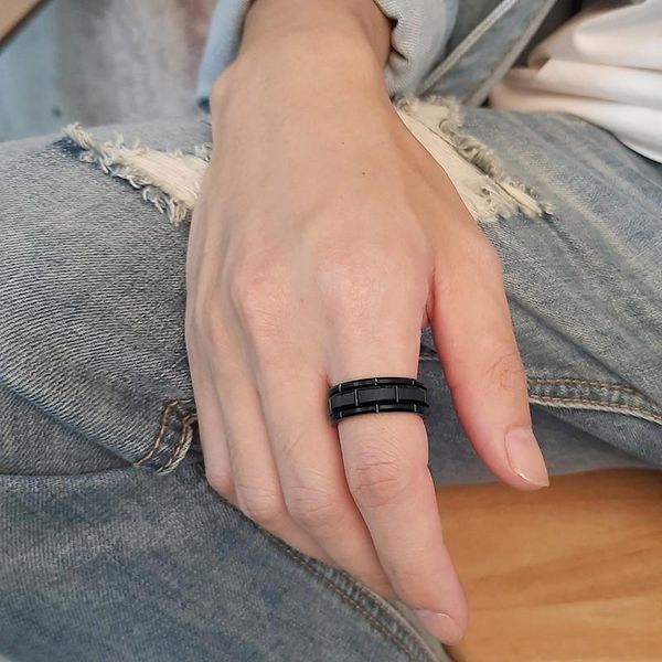 cluster rings modyle classic men's 8mm black tungsten carbide wedding band ring brick pattern brushed finish, Golden;silver
cluster rings modyle classic men's 8mm black tungsten carbide wedding band ring brick pattern brushed finish, Golden;silver