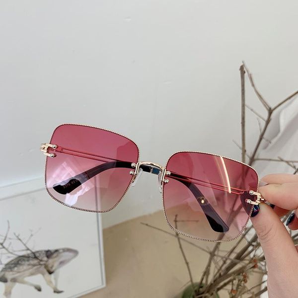 sunglasses oloey oversized rimless women luxury trimmed brand designer vintage square eyewear men's glasses driving uv400 oculos, White;black
sunglasses oloey oversized rimless women luxury trimmed brand designer vintage square eyewear men's glasses driving uv400 oculos, White;black
