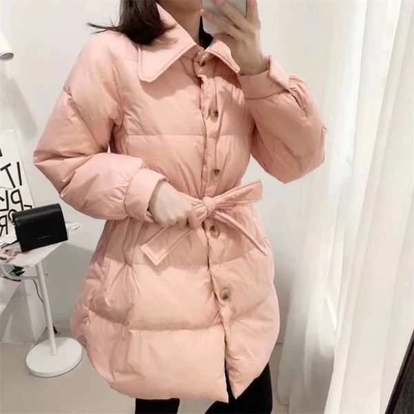 winter women solid turn down collar warm parkas female sashe white duck coats ladys korean style outerwears 210517, Black
winter women solid turn down collar warm parkas female sashe white duck coats ladys korean style outerwears 210517, Black