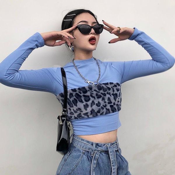 women's t-shirt leopard patchwork long sleeve women t-shirts round neck slim fit fashionable clothing spring autumn streetwear t shirt, White
women's t-shirt leopard patchwork long sleeve women t-shirts round neck slim fit fashionable clothing spring autumn streetwear t shirt, White