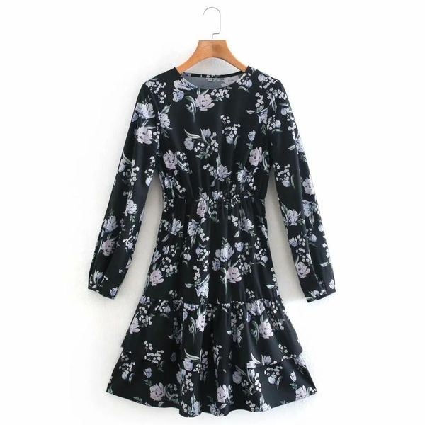 casual dresses women floral print cascading ruffle hem mini dress vintage female o neck long sleeve clothes lady loose vestido d6939, Black;gray
casual dresses women floral print cascading ruffle hem mini dress vintage female o neck long sleeve clothes lady loose vestido d6939, Black;gray