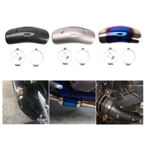 motorcycle exhaust system carbon fiber 19.5cm stainless steel heat shield middle pipe heel guard kit insulation with 2 clamps
motorcycle exhaust system carbon fiber 19.5cm stainless steel heat shield middle pipe heel guard kit insulation with 2 clamps