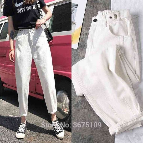 2021 womens oversize high waist white jeans elastic loose korean boyfriend pants plus size woman black trousers mom clothes, Blue
2021 womens oversize high waist white jeans elastic loose korean boyfriend pants plus size woman black trousers mom clothes, Blue
