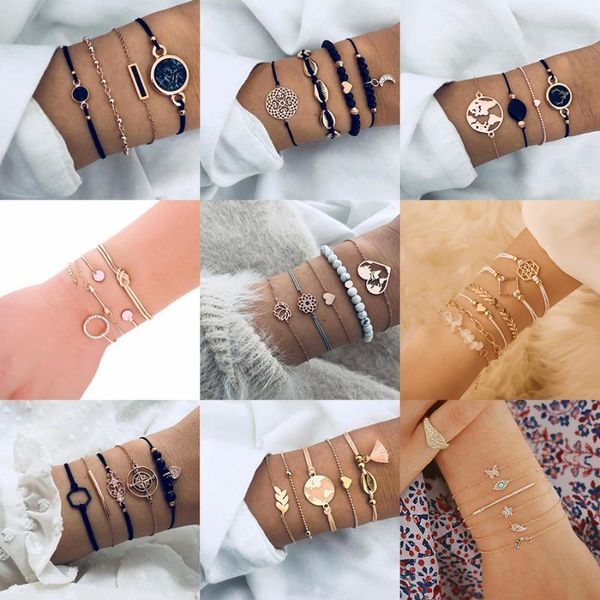 charm bracelets bohemian handmade beaded chain set for women tree heart moon compass bangle ladies fashion jewelry gift, Golden;silver
charm bracelets bohemian handmade beaded chain set for women tree heart moon compass bangle ladies fashion jewelry gift, Golden;silver