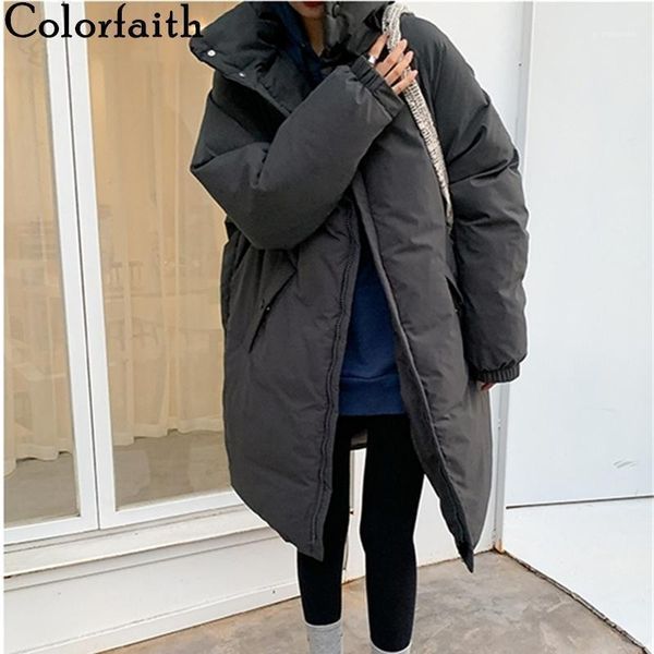 women's down & parkas colorfaith 2021 autumn winter women jacket pockets stand collar puffer high-quality oversize warm long coat co850, Black
women's down & parkas colorfaith 2021 autumn winter women jacket pockets stand collar puffer high-quality oversize warm long coat co850, Black