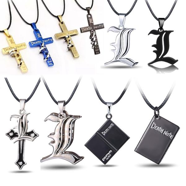 pendant necklaces death note l lawliet necklace cross book beads chain cosplay jewelry accessories, Silver
pendant necklaces death note l lawliet necklace cross book beads chain cosplay jewelry accessories, Silver