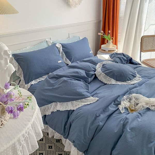 bedding sets solid color 100% cotton set cream macarone washed edge 4-piece luxury comforter
bedding sets solid color 100% cotton set cream macarone washed edge 4-piece luxury comforter
