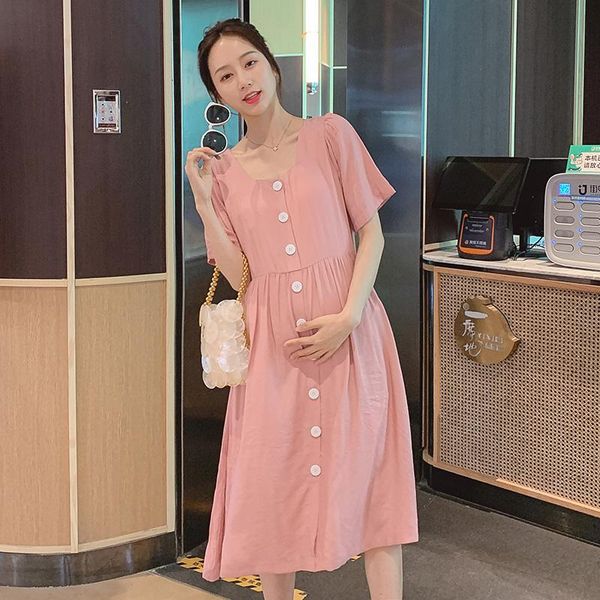 6004# summer korean fashion maternity dress pink a line loose clothes for pregnant women elegant casual thin pregnancy wear dresses, White
6004# summer korean fashion maternity dress pink a line loose clothes for pregnant women elegant casual thin pregnancy wear dresses, White