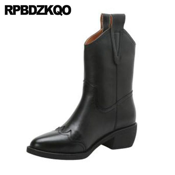 boots wide calf women genuine leather winter cowgirl slip on pointed toe block shoes ankle western cowboy chunky size 34 british, Black
boots wide calf women genuine leather winter cowgirl slip on pointed toe block shoes ankle western cowboy chunky size 34 british, Black