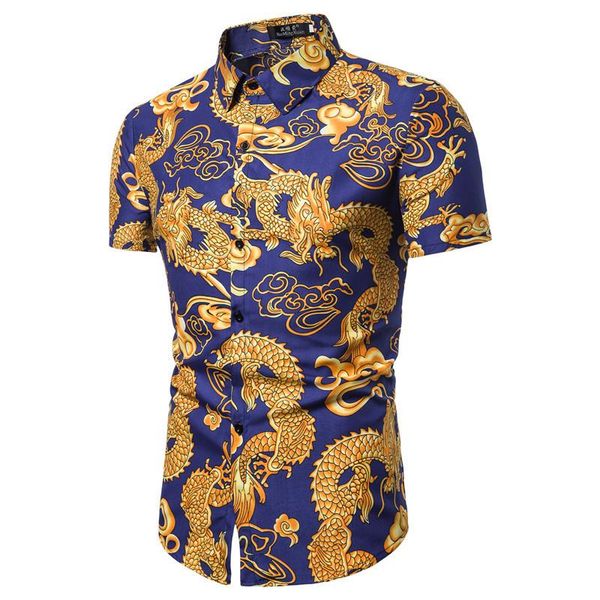 men's summer dragon print shirts short sleeve casual male blouse fashion slim boho hawaiian beach shirt for men, White;black
men's summer dragon print shirts short sleeve casual male blouse fashion slim boho hawaiian beach shirt for men, White;black