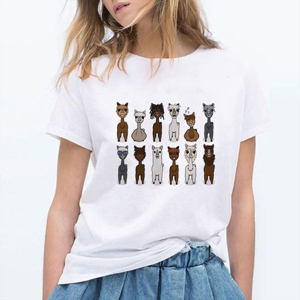 alpaca clothes and women mens t shirts tee cute harajuku spring summer 90s plus size graphic round collar, White;black 
alpaca clothes and women mens t shirts tee cute harajuku spring summer 90s plus size graphic round collar, White;black