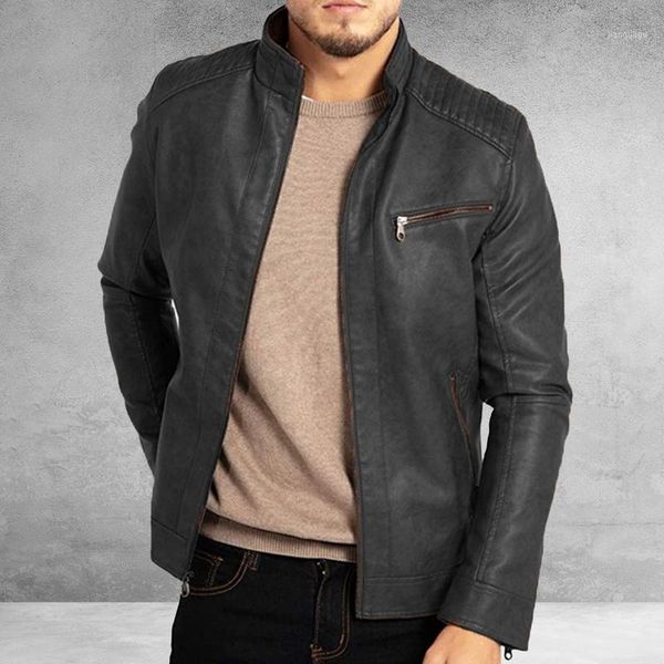 men's jackets autumn winter men solid color jacket fit zipper casual pu coat pocket, Black;brown
men's jackets autumn winter men solid color jacket fit zipper casual pu coat pocket, Black;brown