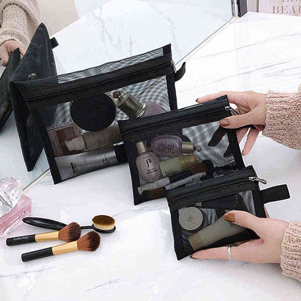 nxy cosmetic bags new fashion mesh makeup women simple toiletry travel organizer s s m l set make up 220303
nxy cosmetic bags new fashion mesh makeup women simple toiletry travel organizer s s m l set make up 220303