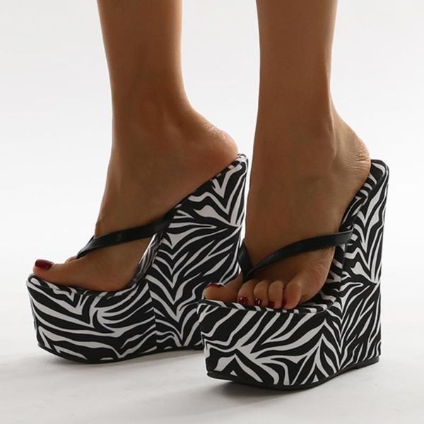 slippers termainoov women high heels platform zebra wedges heeled flip flops fashion dress shoes big size, Black
slippers termainoov women high heels platform zebra wedges heeled flip flops fashion dress shoes big size, Black