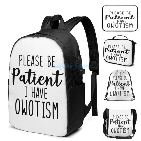 funny graphic print patient owo uwu furry usb charge backpack men school bags women bag travel laptop
funny graphic print patient owo uwu furry usb charge backpack men school bags women bag travel laptop