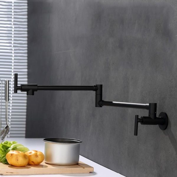 kitchen faucets pot filler folding faucet black stretchable double joint swing arm wall mount sink faucet, single hole two handle
kitchen faucets pot filler folding faucet black stretchable double joint swing arm wall mount sink faucet, single hole two handle