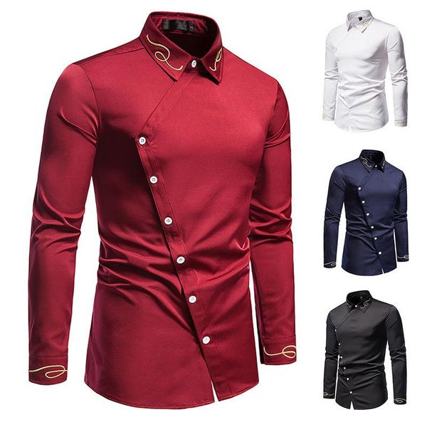 men's casual shirts fashion shirt. embroidered asymmetric long sleeve western denim shirt 7017, White;black
men's casual shirts fashion shirt. embroidered asymmetric long sleeve western denim shirt 7017, White;black