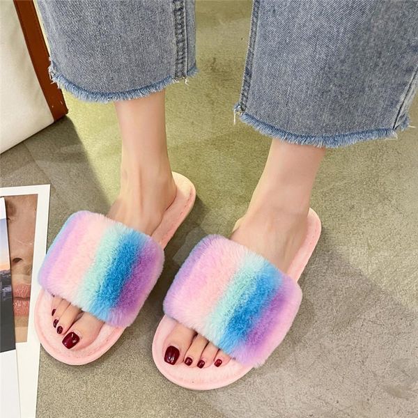 slippers colorful flat heel rainbow shoes sandales flip flops fashion women winter for woman home faux fur, Black
slippers colorful flat heel rainbow shoes sandales flip flops fashion women winter for woman home faux fur, Black