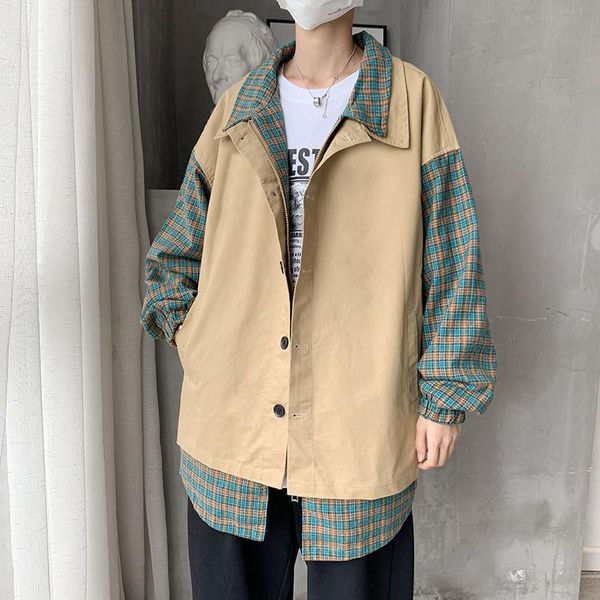 korean cotton plaid jacket men's fashion retro casual fake two-piece men streetwear loose hip-hop bomber s-3xl jackets, Black;brown
korean cotton plaid jacket men's fashion retro casual fake two-piece men streetwear loose hip-hop bomber s-3xl jackets, Black;brown