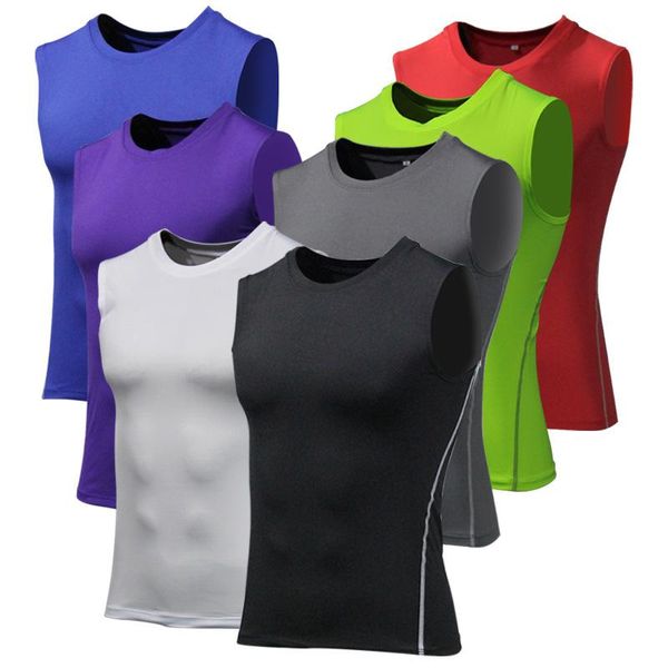 running jerseys 2021 quick drying tank training compression super elastic breathable sleeveless sportswear men's sports vest fitness, Black;blue
running jerseys 2021 quick drying tank training compression super elastic breathable sleeveless sportswear men's sports vest fitness, Black;blue