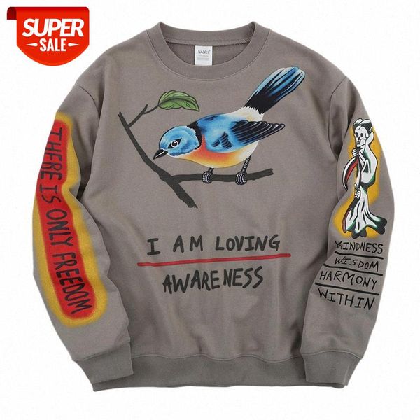 summer guochao street print short-sleeved t-shirt high men and women loose bird color matching long-sleeved t #vm00, White;black
summer guochao street print short-sleeved t-shirt high men and women loose bird color matching long-sleeved t #vm00, White;black