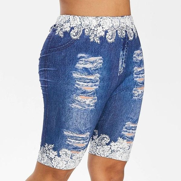 women's hole jean leggings plus size lace printed denim stretch workout yoga pants high waisted running gym trousers, Black
women's hole jean leggings plus size lace printed denim stretch workout yoga pants high waisted running gym trousers, Black