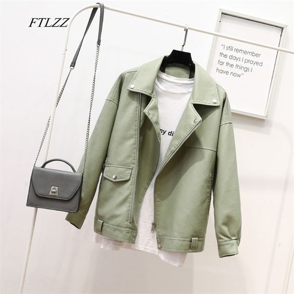 women faux soft leather pu loose jacket turndown collar moto biker rivet zipper overcoat female black punk outerwear 210430
women faux soft leather pu loose jacket turndown collar moto biker rivet zipper overcoat female black punk outerwear 210430