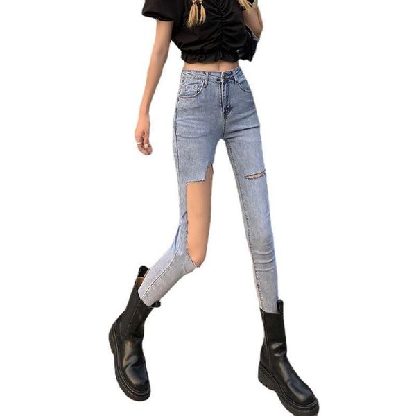 women's jeans donsignet 2021 summer korean version clothing high waist ripped stretch tight for women denim, Blue
women's jeans donsignet 2021 summer korean version clothing high waist ripped stretch tight for women denim, Blue