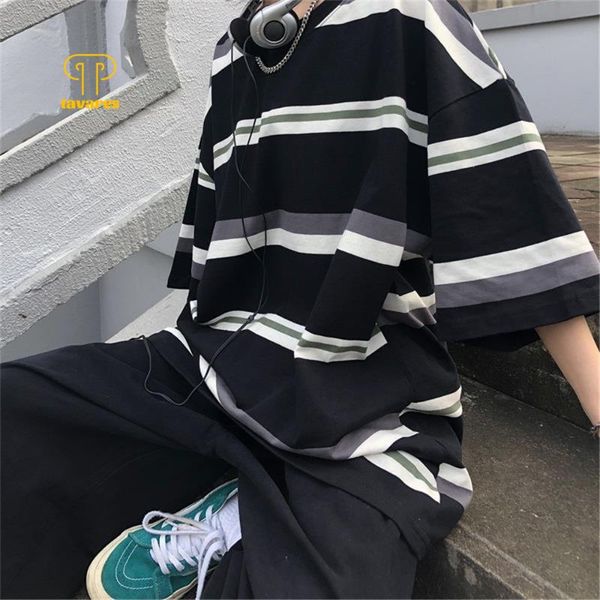 men's t-shirts tavares men short sleeve stripe color matchin summer casual tees slub cotton oversized streetwear harajuku t-shirt, White;black
men's t-shirts tavares men short sleeve stripe color matchin summer casual tees slub cotton oversized streetwear harajuku t-shirt, White;black