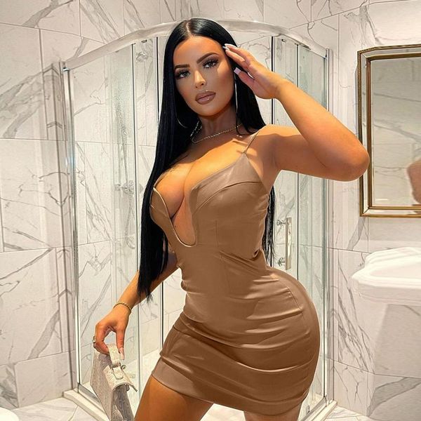 casual dresses women's solid color party club short pu leather dress sleeveless deep v neck mini bodycon khaki, Black;gray
casual dresses women's solid color party club short pu leather dress sleeveless deep v neck mini bodycon khaki, Black;gray