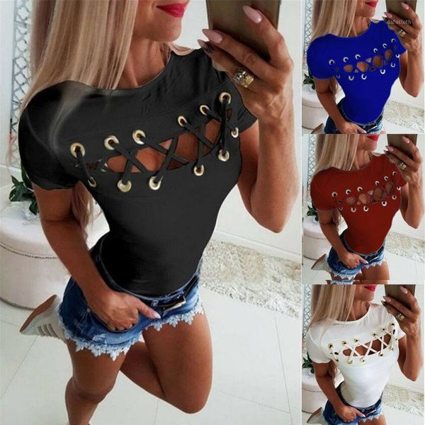 summer fashion hollow out women eyelet criss cross bandage t shirt short sleeve o neck plus size 5xl casual clothes women's t-shir, White
summer fashion hollow out women eyelet criss cross bandage t shirt short sleeve o neck plus size 5xl casual clothes women's t-shir, White