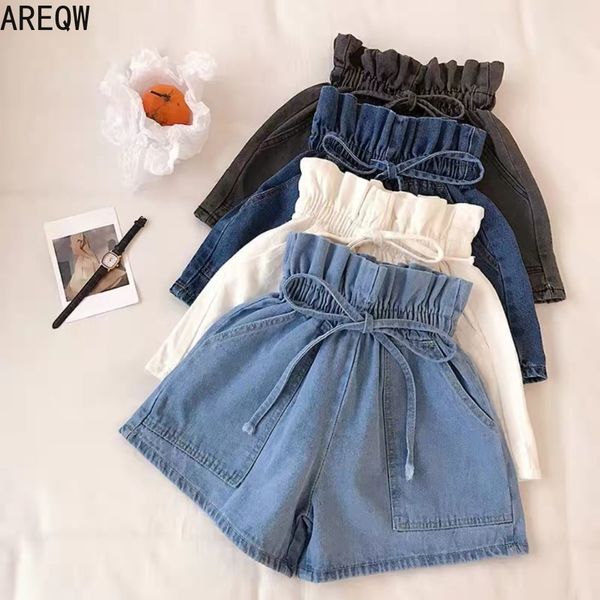 high waist denim shorts summer wear for women korean style loose wide leg shorts fashion 210507, White;black
high waist denim shorts summer wear for women korean style loose wide leg shorts fashion 210507, White;black