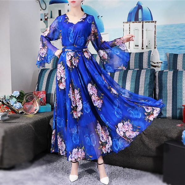 casual dresses 2021 vibrant floral maxi dress plus size summer bohemian chiffon beach holiday bangkok woman easter maternity, Black;gray
casual dresses 2021 vibrant floral maxi dress plus size summer bohemian chiffon beach holiday bangkok woman easter maternity, Black;gray