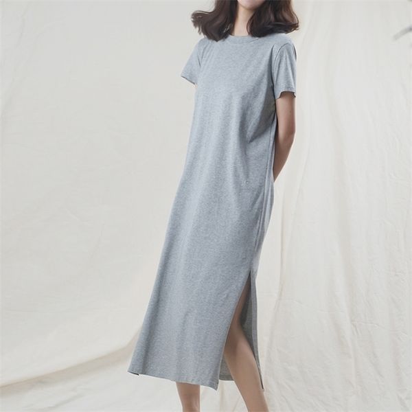 94% cotton 6% spandex dress casual loose short sleeve o-neck split out women dresses plus size vestido sales m30465, Black;gray
94% cotton 6% spandex dress casual loose short sleeve o-neck split out women dresses plus size vestido sales m30465, Black;gray