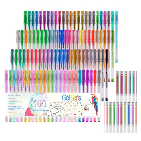 gel pens 100 color set neon for metallic/glitter sketch drawing staionary art supplies adults coloring books+100 refills
gel pens 100 color set neon for metallic/glitter sketch drawing staionary art supplies adults coloring books+100 refills