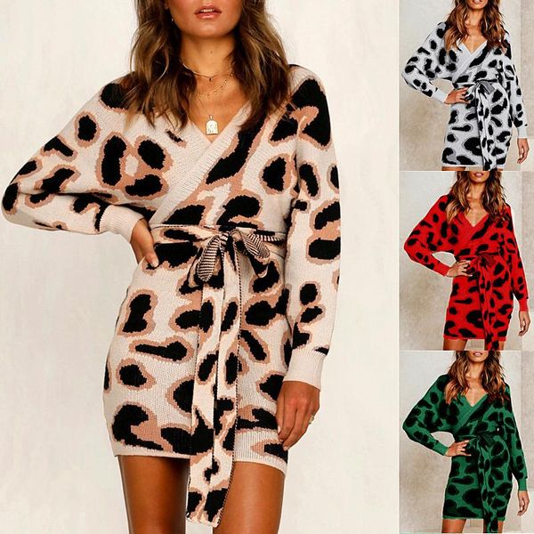 casual dresses 2021 autumn winter long sleeve v neck leopard sashes knitted sweater dress thick loose package hip mini vestido, Black;gray
casual dresses 2021 autumn winter long sleeve v neck leopard sashes knitted sweater dress thick loose package hip mini vestido, Black;gray
