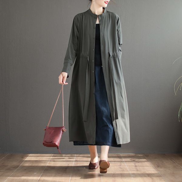 women's cape literary art retro solid color long knee-length single-breasted trench coat lace up waist autumn new female casua, Black
women's cape literary art retro solid color long knee-length single-breasted trench coat lace up waist autumn new female casua, Black