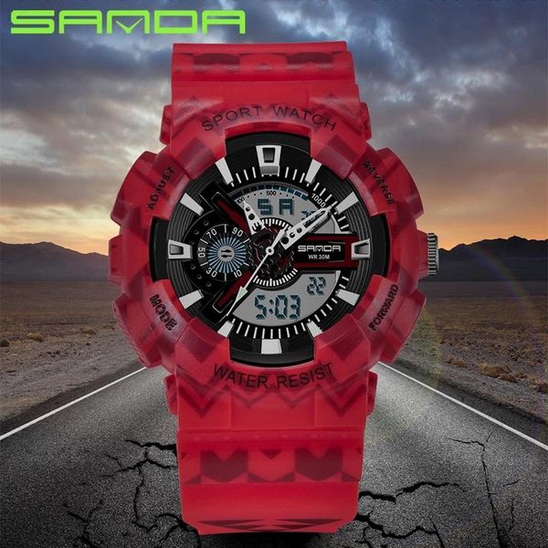 wrist support mens watches waterproof quartz digital watch men brand sanda 999 military, Black;red
wrist support mens watches waterproof quartz digital watch men brand sanda 999 military, Black;red