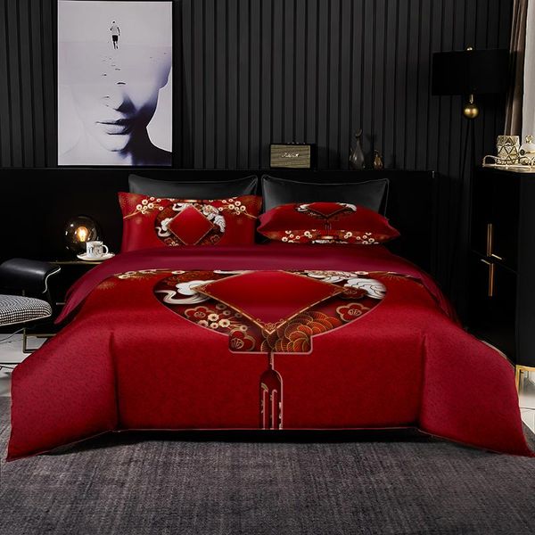 bedding sets chinese knot pattern set duvet cover 200x200 with pillowcase,264x228 quilt cover,single double red luxury bed sheet
bedding sets chinese knot pattern set duvet cover 200x200 with pillowcase,264x228 quilt cover,single double red luxury bed sheet