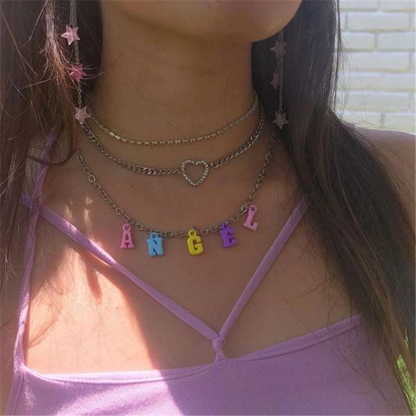 chokers rainbow letter choker pendant necklace angel colorful daddy random color unique style indie aesthetic dropship, Golden;silver
chokers rainbow letter choker pendant necklace angel colorful daddy random color unique style indie aesthetic dropship, Golden;silver