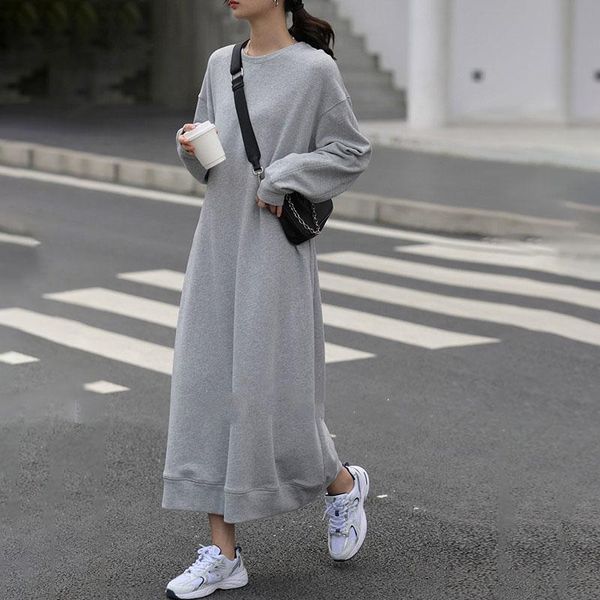 casual dresses ewq pure cotton round neck solid color sweatershirt dress women long sleeve middle length over the knee large 2021 autumn gd0, Black;gray
casual dresses ewq pure cotton round neck solid color sweatershirt dress women long sleeve middle length over the knee large 2021 autumn gd0, Black;gray